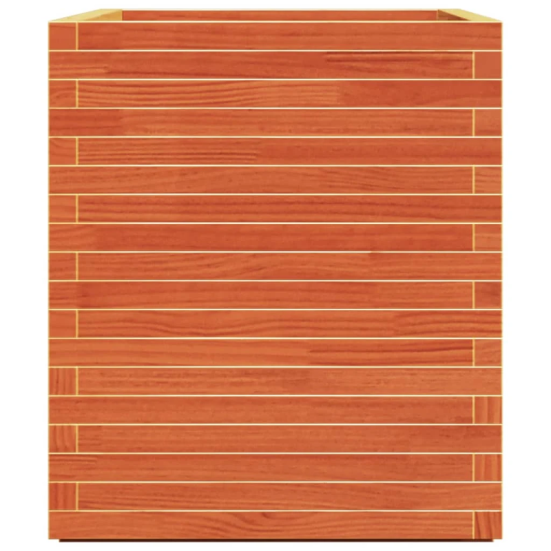 vidaXL dārza puķu kaste, vaska brūnas, 90x60x72 cm, priedes masīvkoks