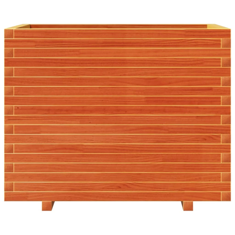 vidaXL dārza puķu kaste, vaska brūnas, 90x60x72 cm, priedes masīvkoks