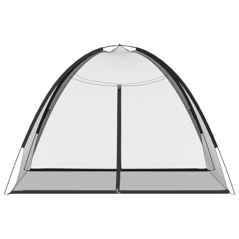 vidaXL insektu tīkls Mongolia ar durvīm 220, melns, 200x180x135 cm