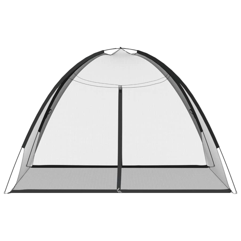 vidaXL insektu tīkls Mongolia ar durvīm 220, melns, 200x200x135 cm