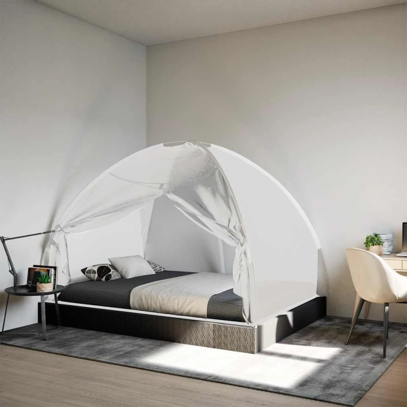 vidaXL insektu tīkls Mongolia ar durvīm 220, balts, 200x150x140 cm