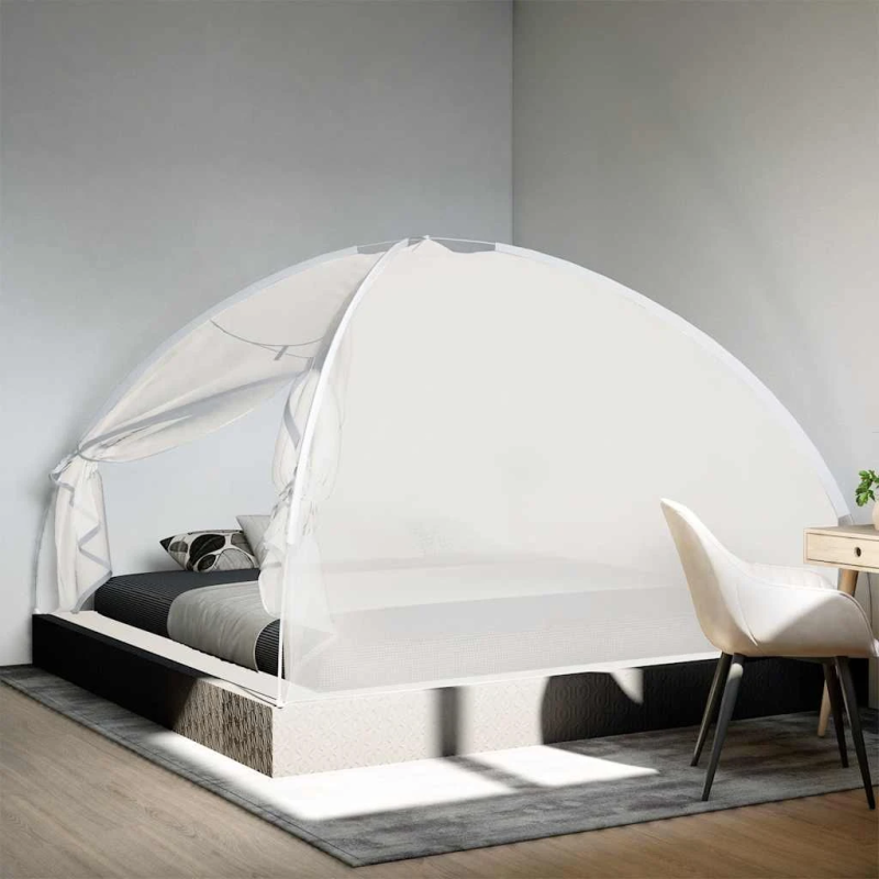 vidaXL insektu tīkls Mongolia ar durvīm 220, balts, 200x200x130 cm