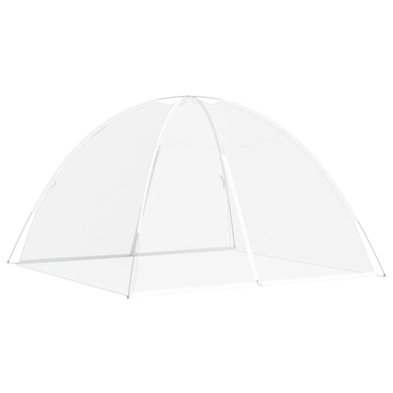 vidaXL insektu tīkls Mongolia ar durvīm 220, balts, 200x200x130 cm