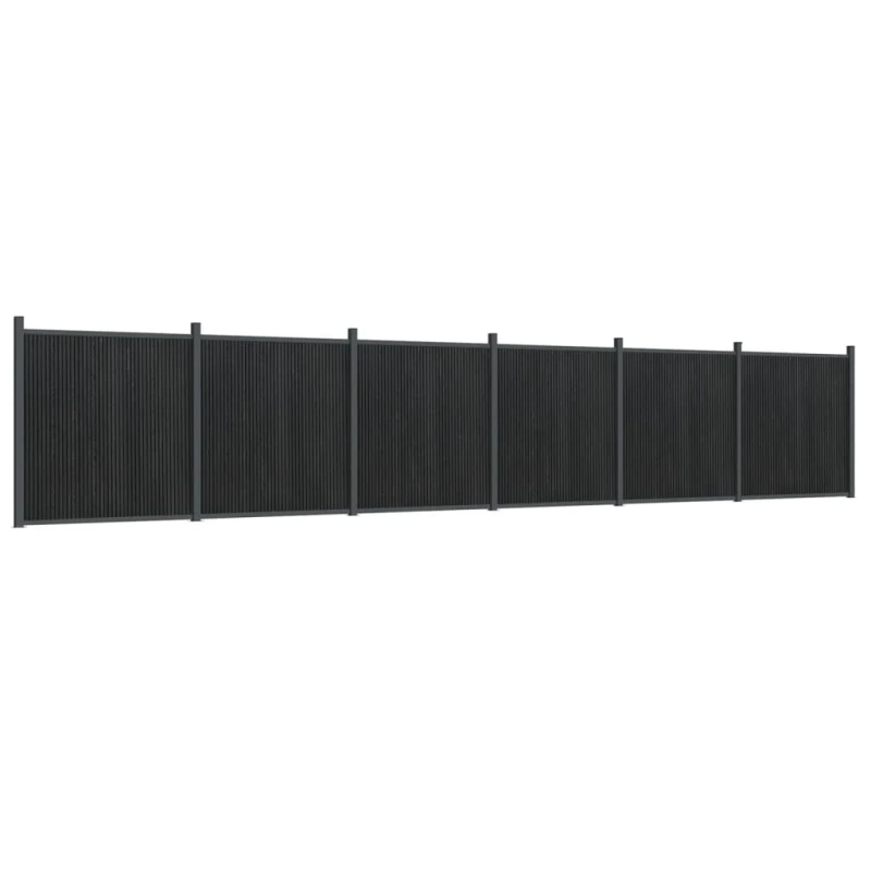 vidaXL žoga panelis, pelēks, 1045x186 cm, WPC