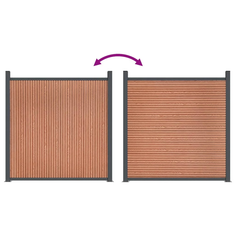 vidaXL žoga panelis, brūns, 699x186 cm, WPC