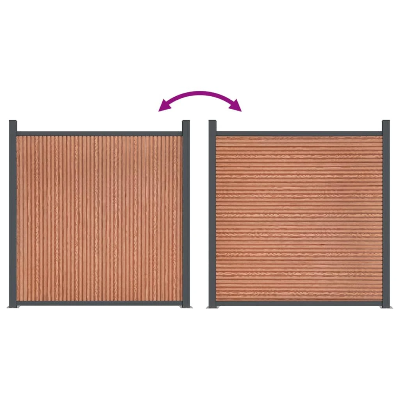 vidaXL žoga panelis, brūns, 1564x186 cm, WPC