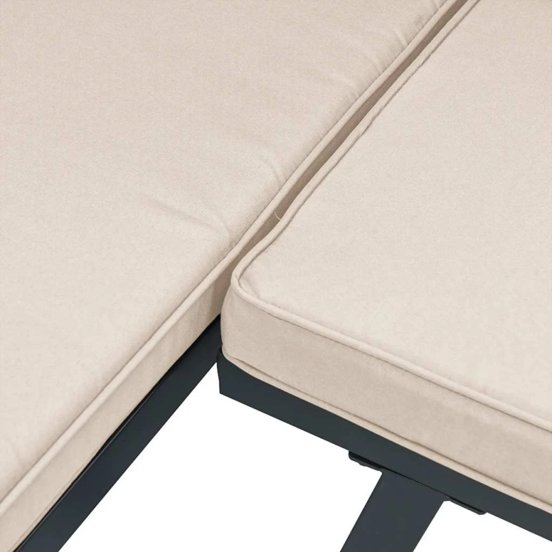 vidaXL Sodo suoliuko komplektas su pagalvėmis, 3vnt., juodas, plienas