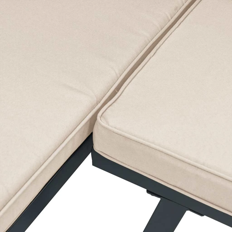 vidaXL dārza dīvānu ar spilveniem, 4 gab, melni, pulverkrāsots tērauds