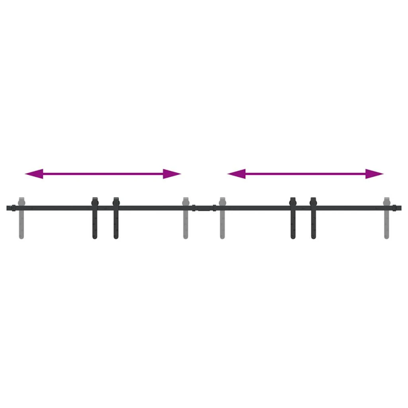 vidaXL bīdāmo skapju durvju komplekts 200 cm oglekļa tērauds
