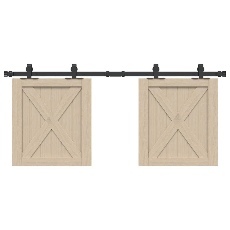 vidaXL bīdāmo skapju durvju komplekts 122 cm oglekļa tērauds