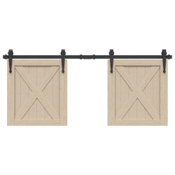 vidaXL bīdāmo skapju durvju komplekts 122 cm oglekļa tērauds