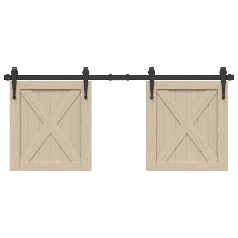 vidaXL bīdāmo skapju durvju komplekts 122 cm oglekļa tērauds