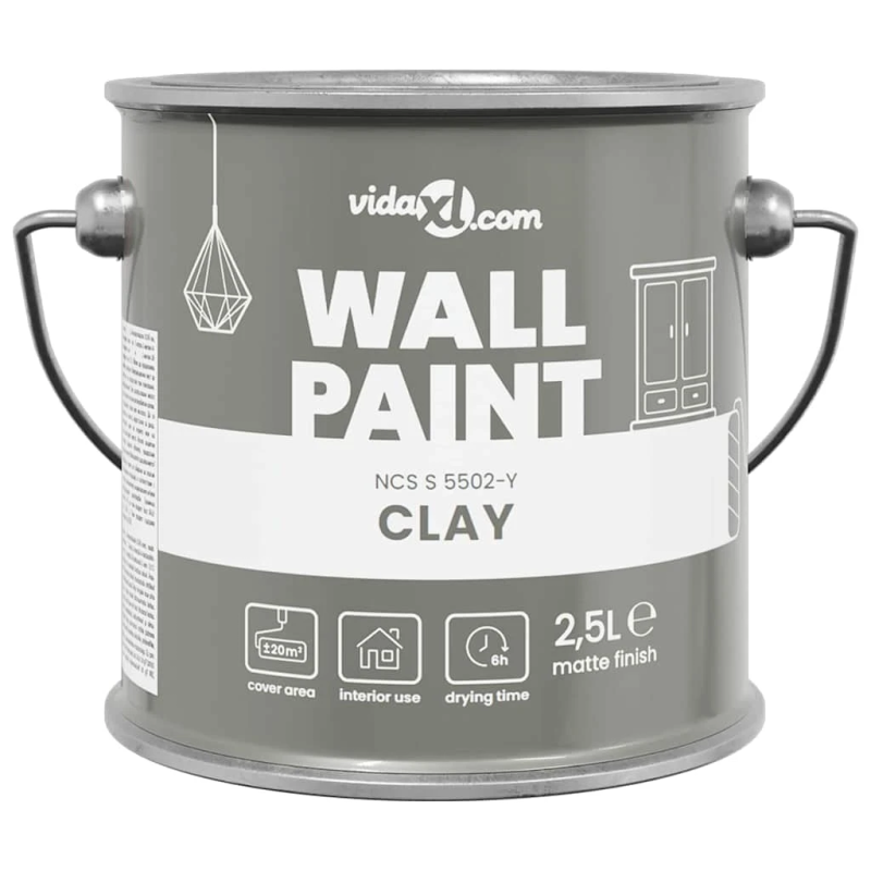 vidaXL Sienu krāsa Pelēka 16,5 x 16,5 x 16 cm Sienas druka