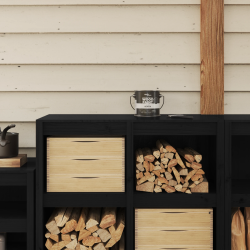 vidaXL Koka krāsa Melna 16,5 x 16,5 x 16 cm Sienas druka