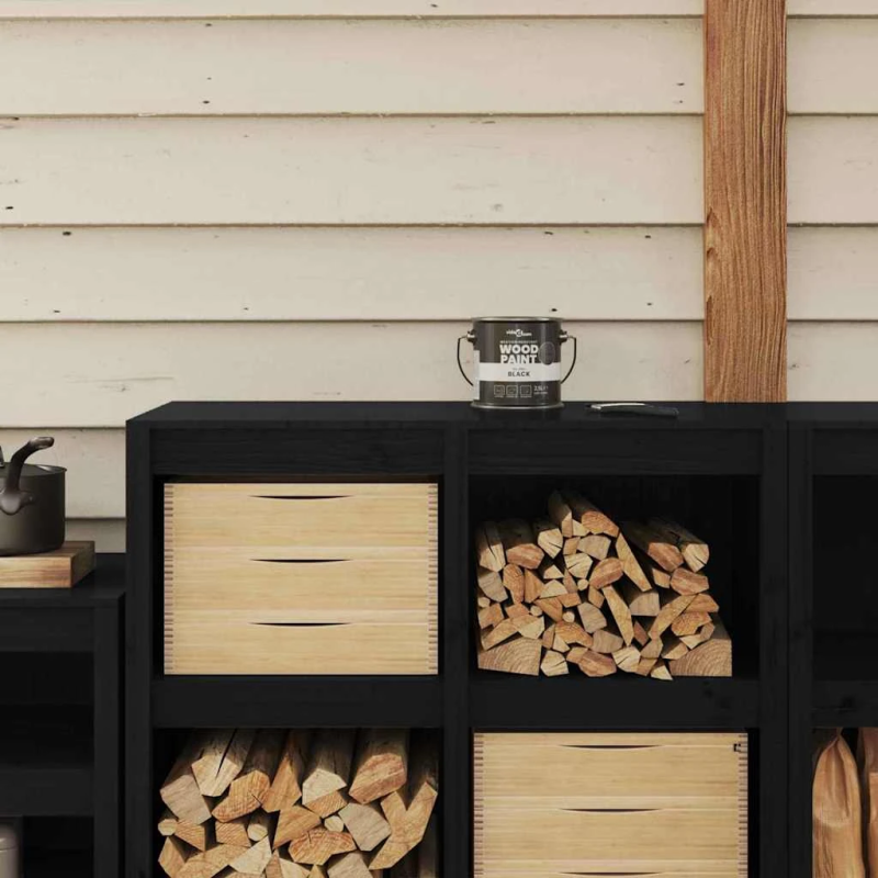 vidaXL Koka krāsa Melna 16,5 x 16,5 x 16 cm Sienas druka