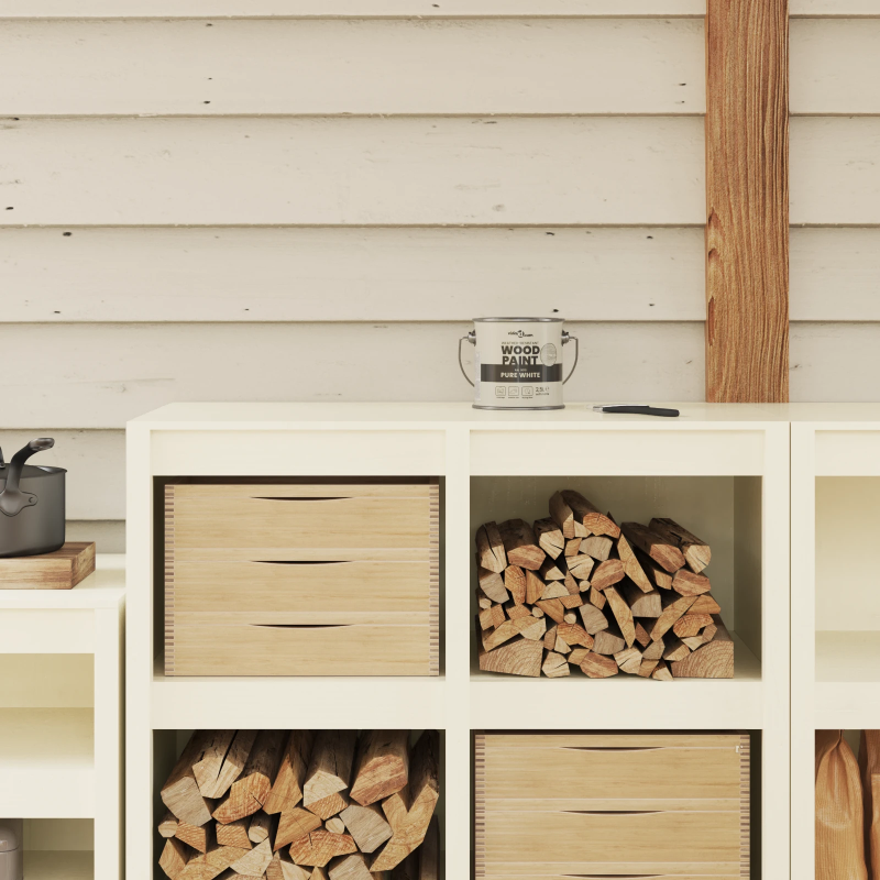 vidaXL Koka krāsa Balts 16,5 x 16,5 x 16 cm Sienas druka