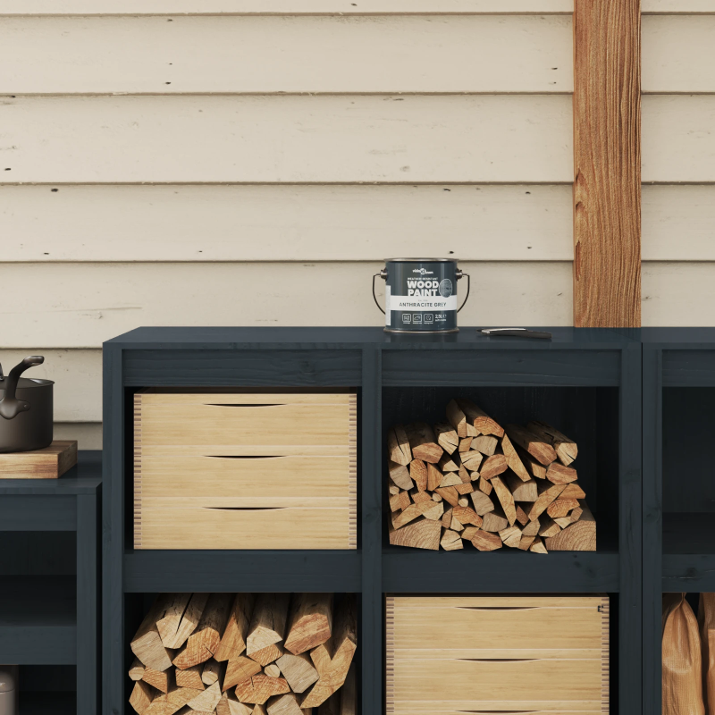 vidaXL Koka krāsa Pelēka 16,5 x 16,5 x 16 cm Sienas druka