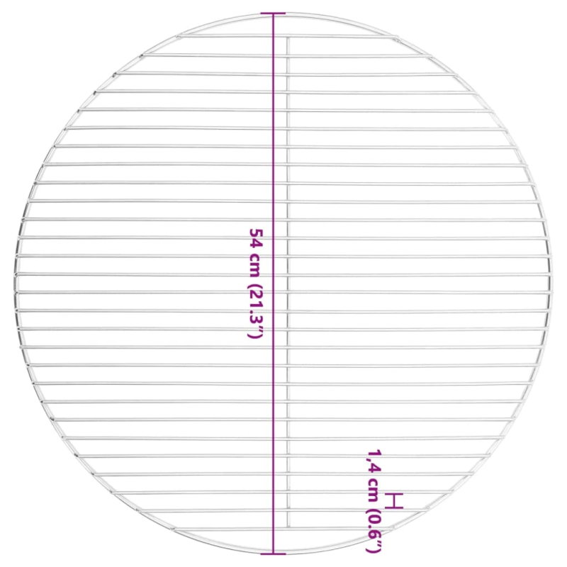 vidaXL grila reste, apaļa, DIA54 cm, 304. klases nerūsējošais tērauds