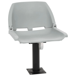 vidaXL salokāms laivas sēdeklis, bez spilvena, pelēks, 48x51x41 cm