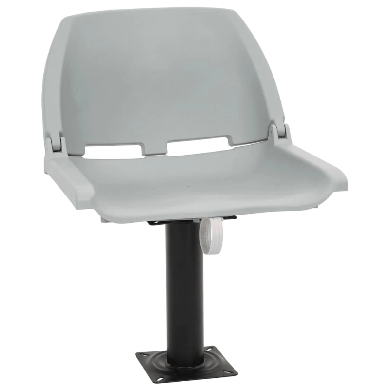 vidaXL salokāms laivas sēdeklis, bez spilvena, pelēks, 48x51x41 cm