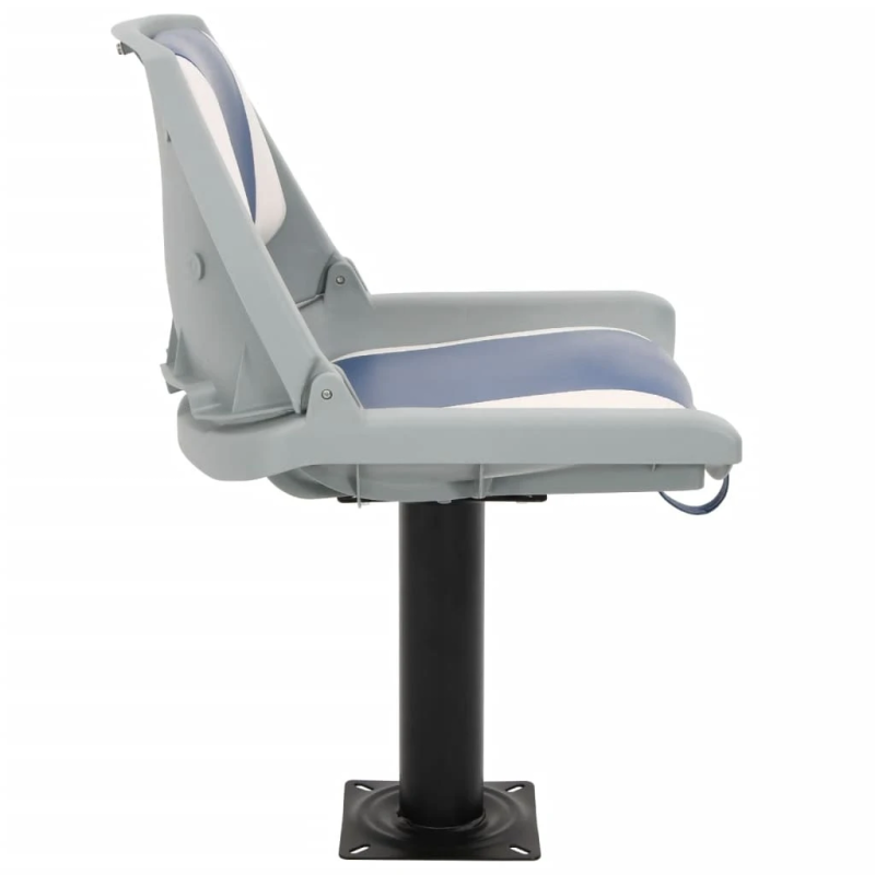 vidaXL salokāms laivas sēdeklis bez spilvena zili un balti 48x51x41 cm