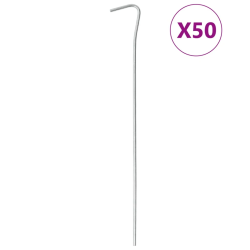 vidaXL telts mietiņi, 50 gab., 23 cm, DIA3 mm, cinkots tērauds