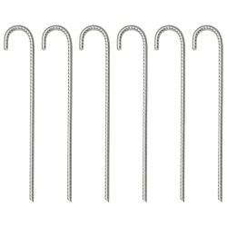 vidaXL telts mietiņi, 6 gab., 37 cm, DIA10 mm, cinkots tērauds