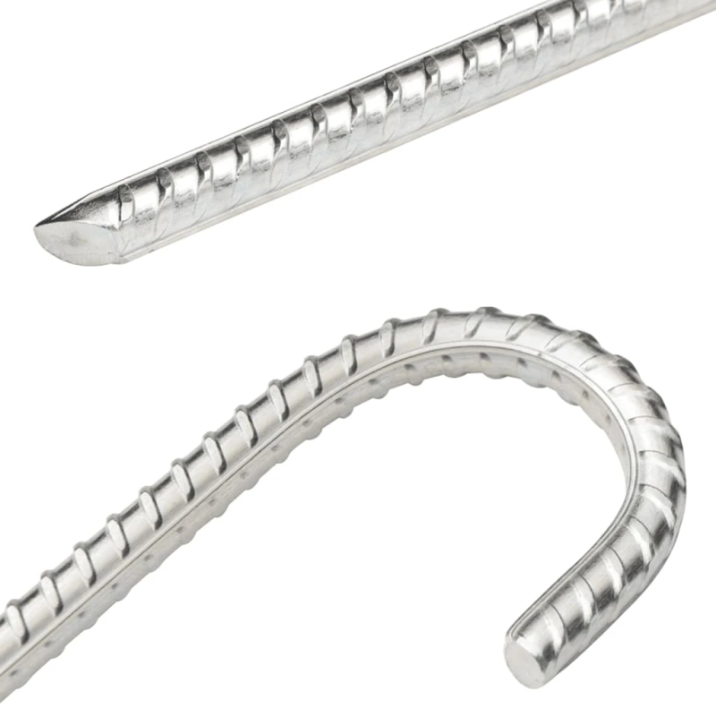 vidaXL telts mietiņi, 6 gab., 37 cm, DIA10 mm, cinkots tērauds