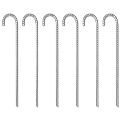 vidaXL telts mietiņi, 6 gab., 41,5 cm, DIA12 mm, cinkots tērauds