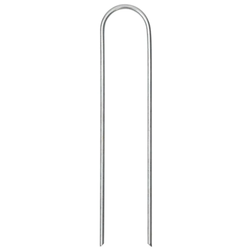 vidaXL zemes mietiņi, 50 gab., U-forma, 15x3,5 cm, cinkots tērauds