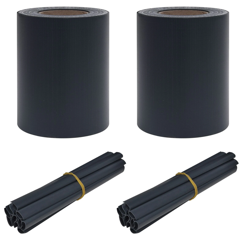 vidaXL Dārza privātuma ekrāni 2 pcs Tumši pelēks 35 x 0,19 m PVC