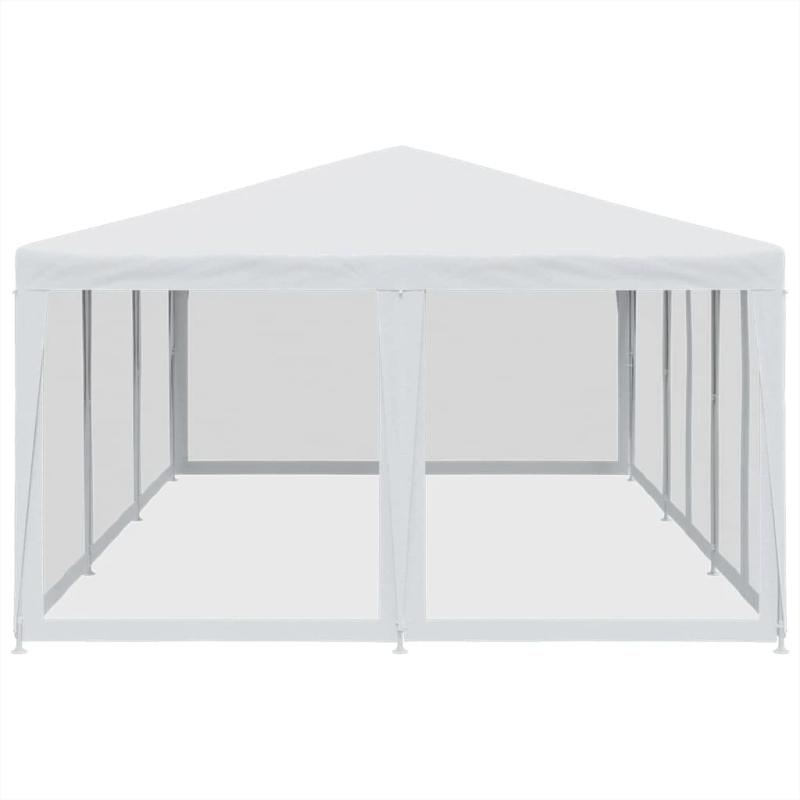vidaXL svinību telts, ar 10 sieta sienām, 6x4 m, balta, HDPE