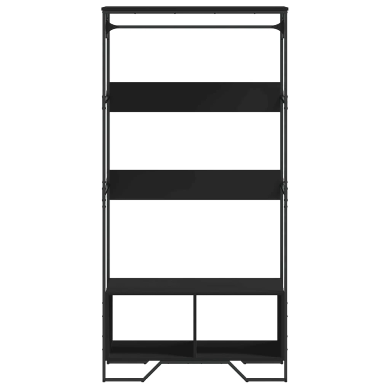 vidaXL skapis, 90x50x180 cm, melns, inženierijas koks