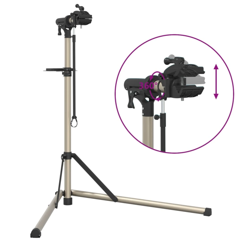 vidaXL velosipēdu remonta statīvs, salokāms, 102-160 cm, alumīnijs