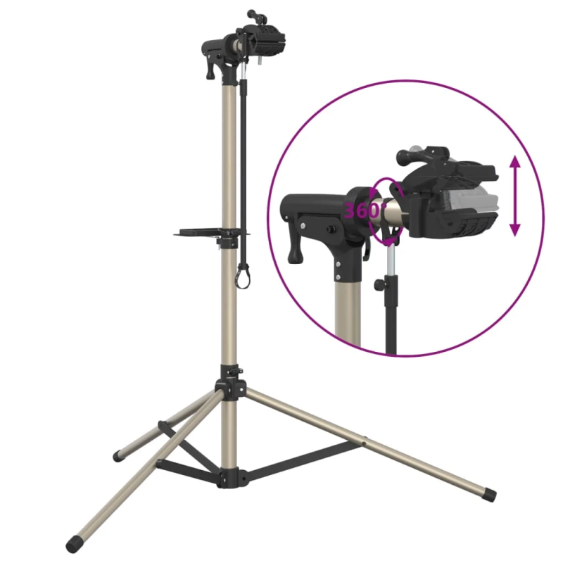 vidaXL velosipēdu remonta statīvs, salokāms, 120-165 cm, alumīnijs