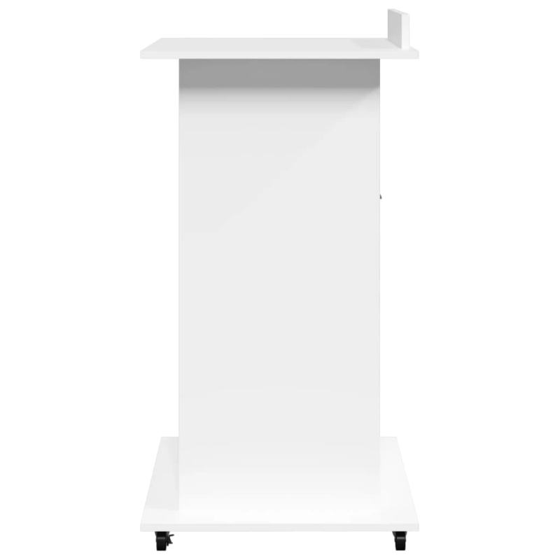 vidaXL lektora galds ar riteņiem un atvilktni, balts, 55x55x107 cm