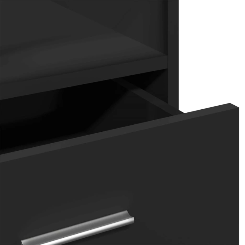 vidaXL lektora galds ar riteņiem un atvilktni, melns, 55x55x107 cm