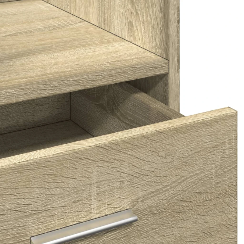 vidaXL lektora galds ar riteņiem un atvilktni, ozola, 55x55x107 cm