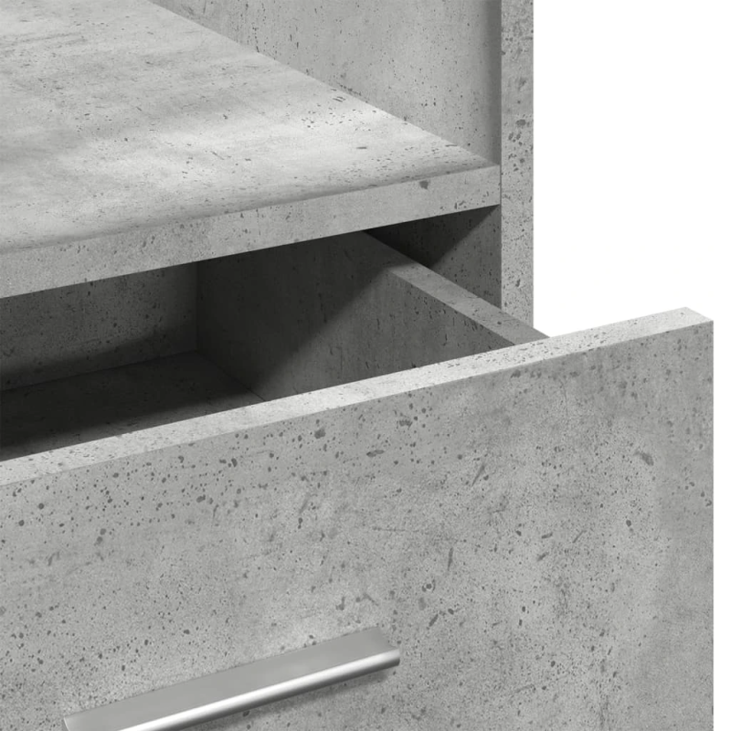 vidaXL lektora galds ar riteņiem&atvilktni, betona pelēks, 55x55x107cm