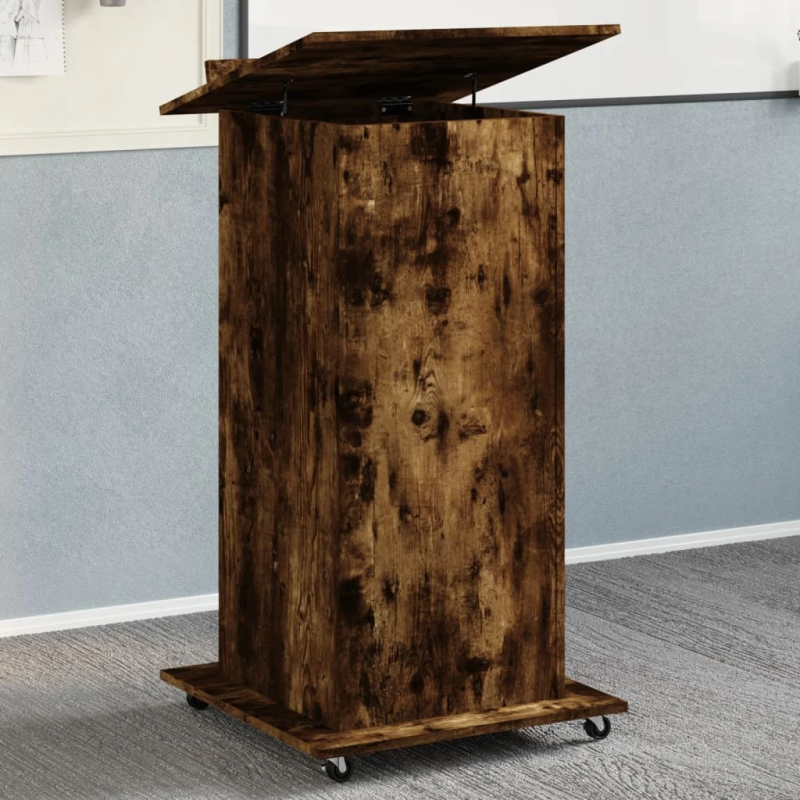 vidaXL lektora galds ar riteņiem un atvilktni, ozola, 55x55x107 cm