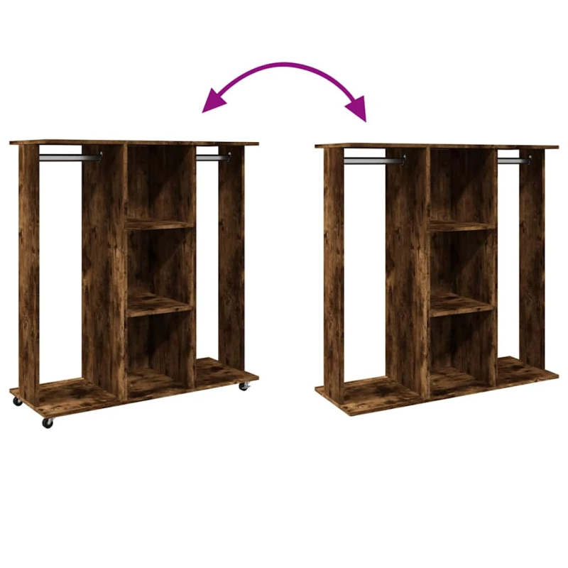 vidaXL skapis ar riteņiem, 102x38x110 cm, ozolkoka, inženierijas koks