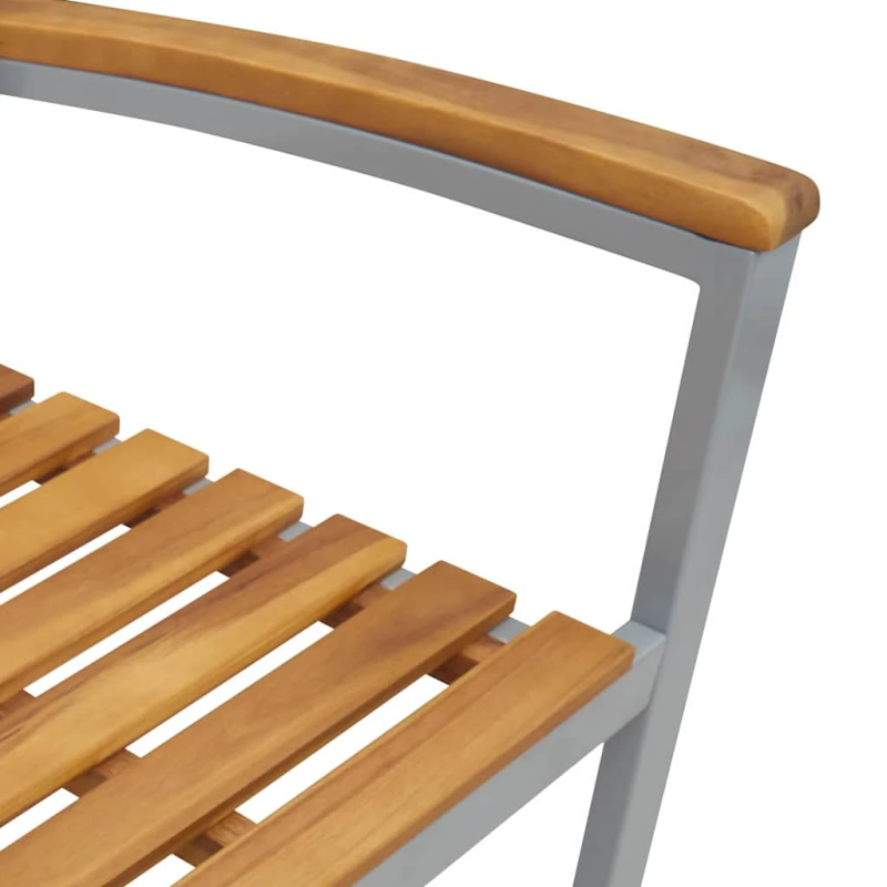 vidaXL Dārza ēdamgalds 7 pcs Pelēka Cietā akācijas koks