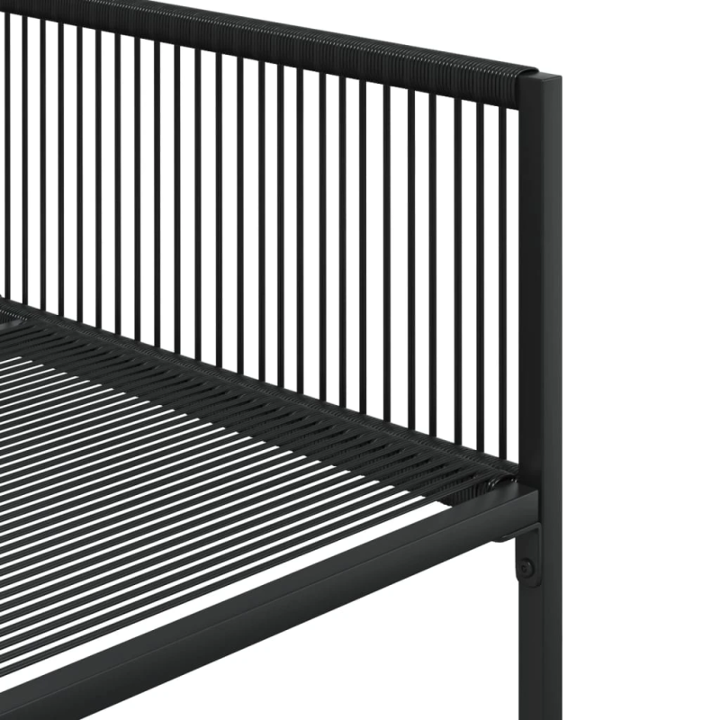 vidaXL 11-daļīgs dārza mēbeļu komplekts, melna PE rotangpalma