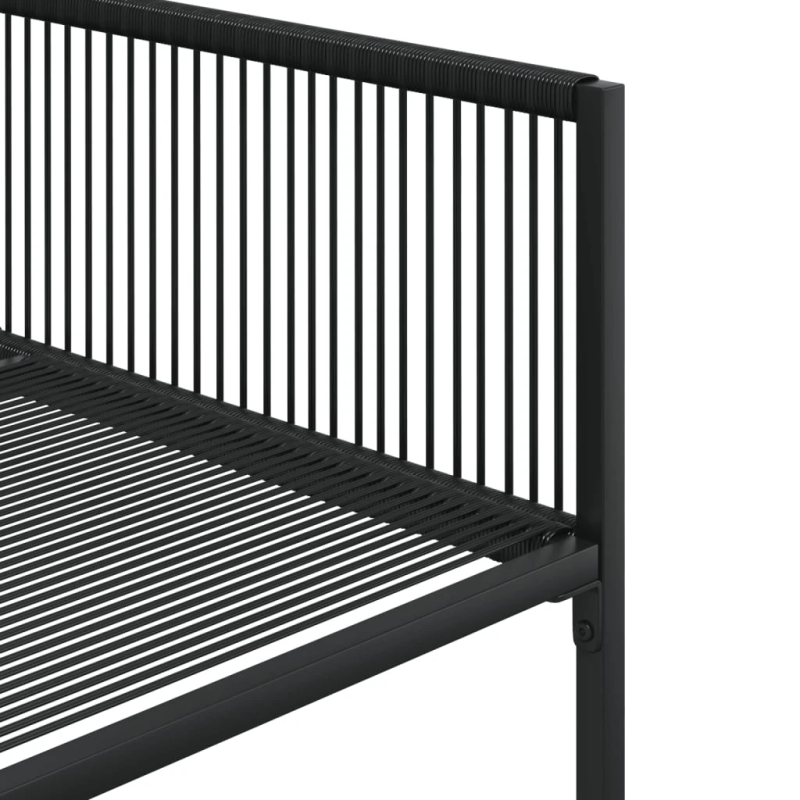 vidaXL 11-daļīgs dārza mēbeļu komplekts, melna PE rotangpalma