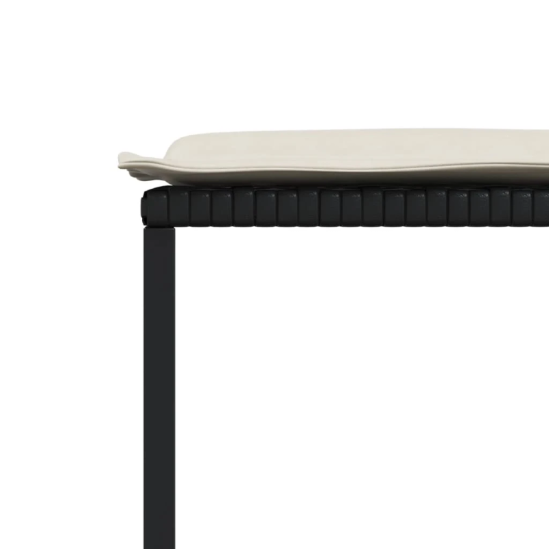 vidaXL 13-daļīgs dārza mēbeļu komplekts ar matračiem, melns PE