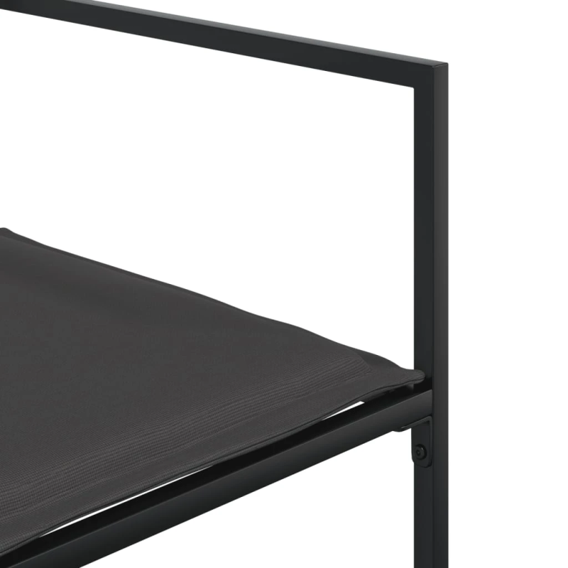 vidaXL 7-daļīgs dārza mēbeļu komplekts ar matračiem, melns tekstilēns