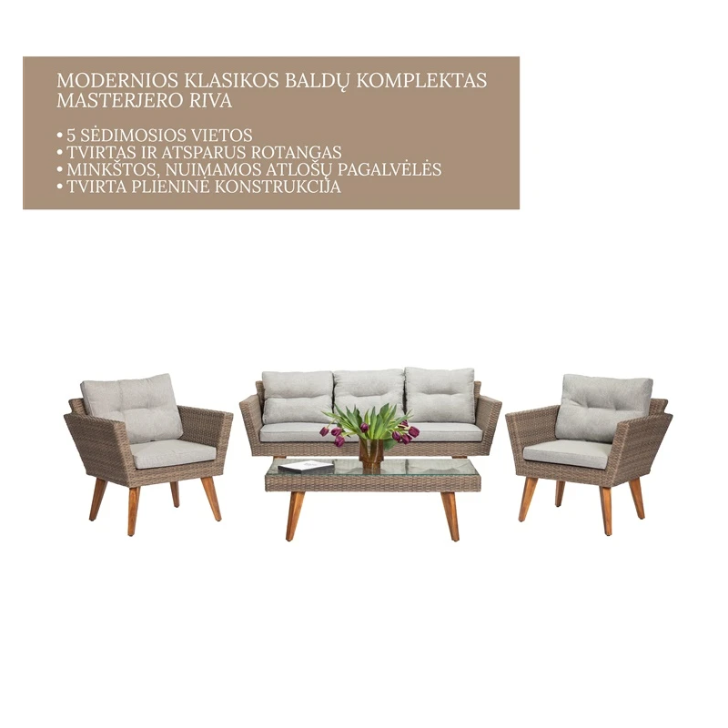 Lauko baldų komplektas Domoletti Riva. 5 vietų