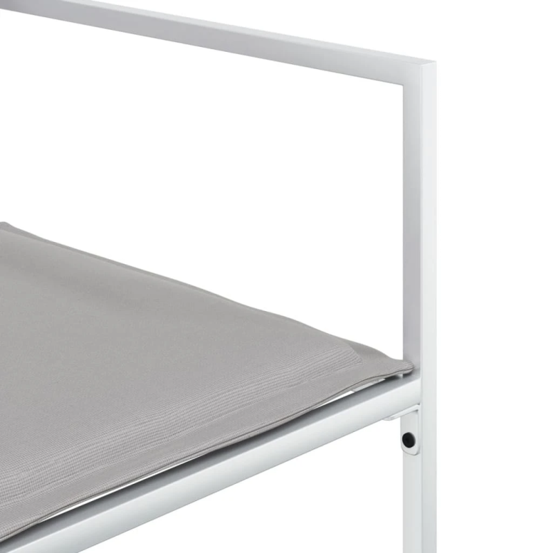 vidaXL 11-daļīgs dārza mēbeļu komplekts ar matračiem, balts tekstilēns