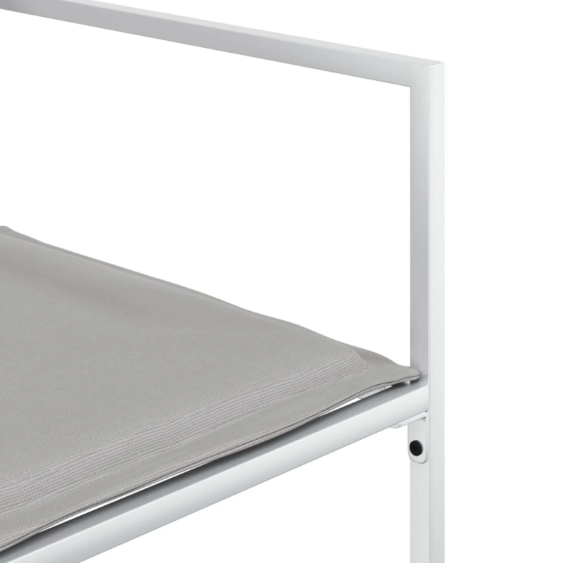 vidaXL 9-daļīgs dārza mēbeļu komplekts ar matračiem, balts tekstilēns