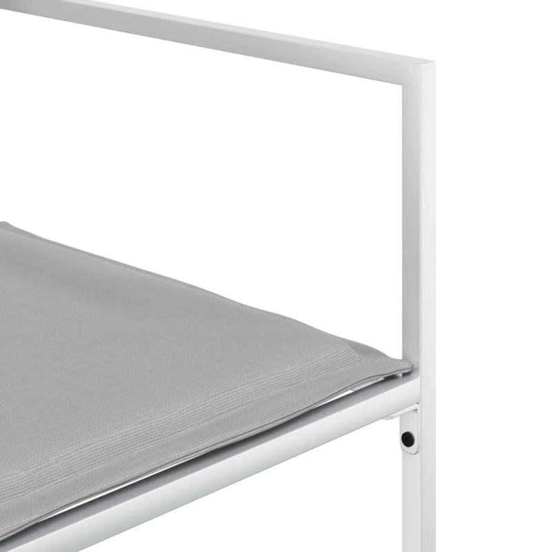 vidaXL 13-daļīgs dārza mēbeļu komplekts ar matračiem, balts tekstilēns